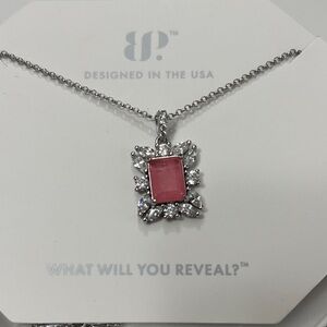 Elegant Silver and Pink Necklace